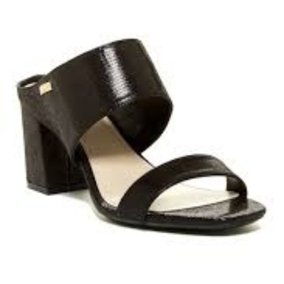 Calvin Klein Shoes - Calvin Klein Cirella Black Snakeskin Leather Mule